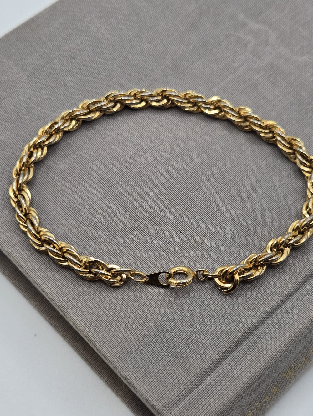 Vintage Thick Twisted Gold Rope Chain 8.25" VINTAGE 80s Chunky